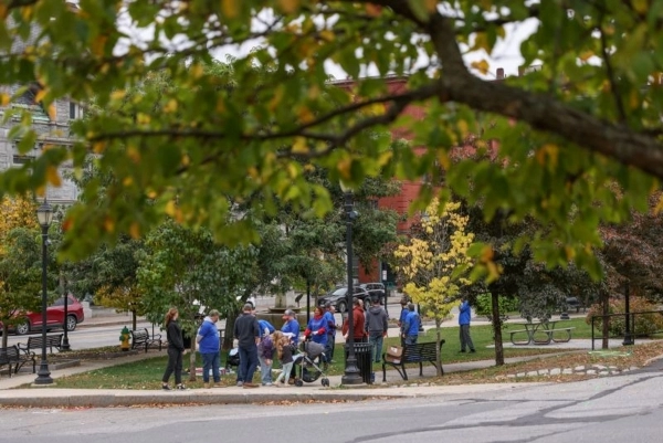 Downtown Augusta street scene during a community event